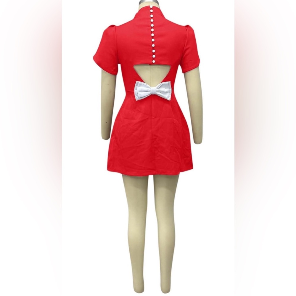 Adela Cut-out Bowknot Mini Dress - Picture 8 of 16